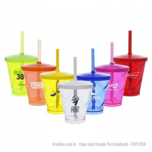 Copo com Canudo personalizado - Copo com Canudo Personalizado - COP-0126 - Copo twister com tampa e canudo. Capacidade de 350 ml. - 140993 - Portal de Brindes Personalizados | Guia Bríndice 38 Anos - Copo com Canudo