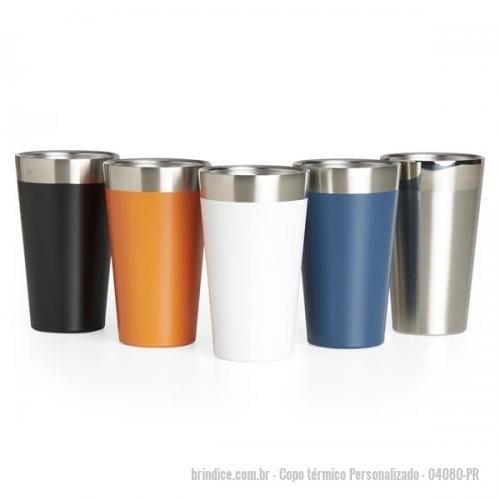 Copo térmico personalizado - Copo térmico Personalizado - 04080-PR - COPO TÉRMICO DE INOX 473 ML - 154187 - Portal de Brindes Personalizados | Guia Bríndice 38 Anos - Copo térmico