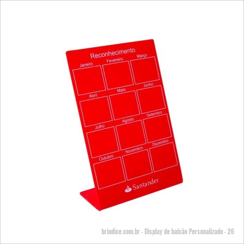 Display de balcão personalizado - Display de balcão Personalizado - 26 - Com um layout agradável e clean, o nosso display se adapta em qualquer ambiente. Para destacar avisos, pôsteres entre outros. Produzido em Acrílico 100% Virgem. Muito mais resistente e transparente, não amarela, livre de odores e contaminantes. - 166962 - Portal de Brindes Personalizados | Guia Bríndice 38 Anos - Display de balcão
