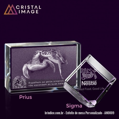 Enfeite de mesa personalizado - Enfeite de mesa Personalizado - AN0009 - Enfeites para mesa em Cristal óptico diversos formatos, tamanhos e modelos com gravação interna em 2D ou 3D - 14382 - Portal de Brindes Personalizados | Guia Bríndice 38 Anos - Enfeite de mesa