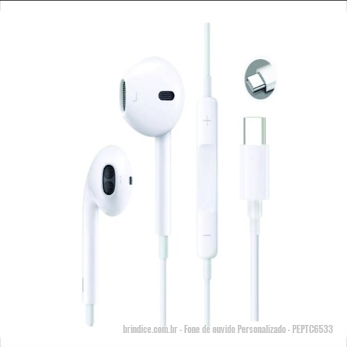 Fone de ouvido personalizado - Fone de ouvido Personalizado - PEPTC6533 - Fone de Ouvido USB-C Personalizado - 164411 - Portal de Brindes Personalizados | Guia Bríndice 38 Anos - Fone de ouvido
