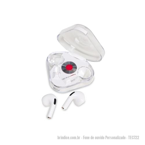 Fone de ouvido personalizado - Fone de ouvido Personalizado - TEC722 - Fone de Ouvido Bluetooth Personalizado - 174741 - Portal de Brindes Personalizados | Guia Bríndice 38 Anos - Fone de ouvido