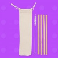 Kit Canudos de Bambu