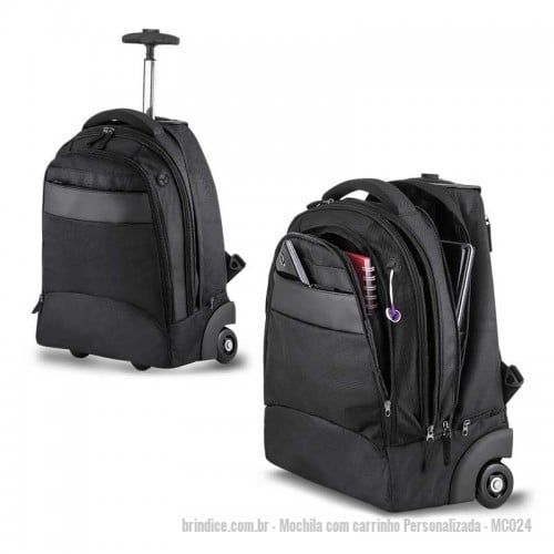 Mochila com carrinho personalizada - Mochila com carrinho Personalizada - MC024 - Mochila de Carrinho com Gravação - 114936 - Portal de Brindes Personalizados | Guia Bríndice 38 Anos - Mochila com carrinho