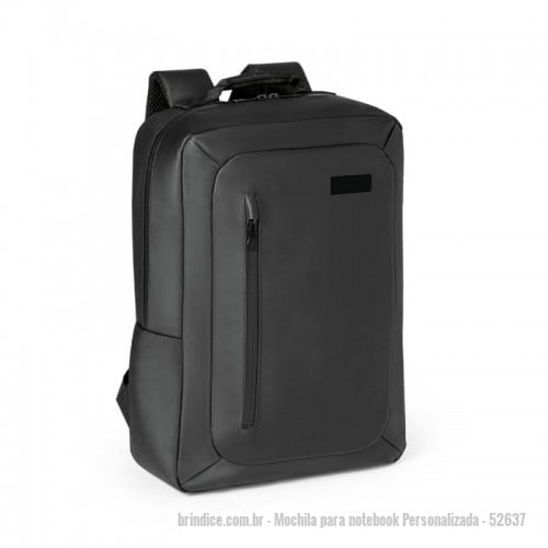 Mochila para notebook personalizada - Mochila para notebook Personalizada - 52637 - Mochila para notebook. Poliéster 600D impermeável. Compartimento principal almofadado para notebook até 15.6''. Bolso frontal. Zípers impermeáveis. Bolso lateral em tela. Parte posterior almofadada, com sistema de apoio acolchoado para as costas e alças almofadadas. Placa metálica removível com imã, para fácil gravação. 280 x 400 x 110 mm - 123428 - Portal de Brindes Personalizados | Guia Bríndice 38 Anos - Mochila para notebook