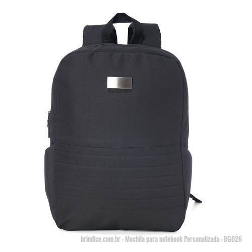 Mochila para notebook personalizada - Mochila para notebook Personalizada - BG026 - Mochila em poliéster com compartimento para notebook e saída externa USB para que não seja necessária a abertura da mochila no carregamento de dispositivos eletrônicos. - 148888 - Portal de Brindes Personalizados | Guia Bríndice 38 Anos - Mochila para notebook