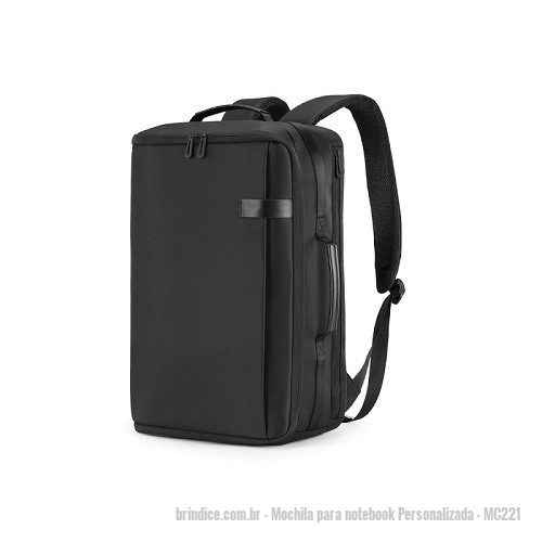 Mochila para notebook personalizada - Mochila para notebook Personalizada - MC221 - Mochila para Notebook 15,6” produzida em poliéster acolchoado, divisória com ampla abertura para acomodar vestuário e outros pertences, alças de ombro acolchoadas,alça na lateral para locomoção, interior com divisórias com zíper para acomodar pequenos objetos, engate para mala de viagem e porta USB na lateral. - 149174 - Portal de Brindes Personalizados | Guia Bríndice 38 Anos - Mochila para notebook