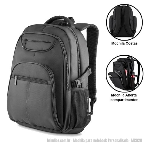 Mochila para notebook personalizada - Mochila para notebook Personalizada - MC028 - Mochila para Notebook 15.6 Polegadas - 166593 - Portal de Brindes Personalizados | Guia Bríndice 38 Anos - Mochila para notebook