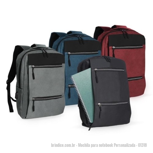 Mochila para notebook personalizada - Mochila para notebook Personalizada - 01318 - Mochila de nylon 20 litros com quatro compartimentos, sendo o principal com bolso para notebook 156. Com divisórias internas para acessórios, a mochila possui bolso lateral, suporte externo usb e alça para encaixe em malas de viagem. - 173693 - Portal de Brindes Personalizados | Guia Bríndice 38 Anos - Mochila para notebook