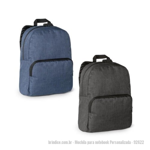 Mochila para notebook personalizada - Mochila para notebook Personalizada - 92622 - Mochila para notebook em 600D de alta densidade. Compartimento principal com divisória almofadada para notebook até 14". Bolso frontal com zíper. Parte posterior e alças almofadadas. Capacidade até 13 L. 290 x 400 x 140 mm - 173800 - Portal de Brindes Personalizados | Guia Bríndice 38 Anos - Mochila para notebook
