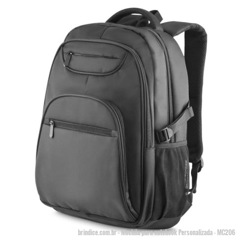Mochila para notebook personalizada - Mochila para notebook Personalizada - MC206 - Mochila para notebook em tecido poliéster. Saída USB com cabo ligando ao interior da mochila. Excelente espaço interno. Parte externa: Bolsos frontais com zíper reforçado. Dois bolsos laterais. Alça de mão e ombro acolchoadas. Parte interna: Compartimento acolchoado p/ Notebook com alça p/ travamento, 34x24cm Tamanho total do Notebook - 15.6" Bolso p/ celular e carteira e canetas. - 173891 - Portal de Brindes Personalizados | Guia Bríndice 38 Anos - Mochila para notebook