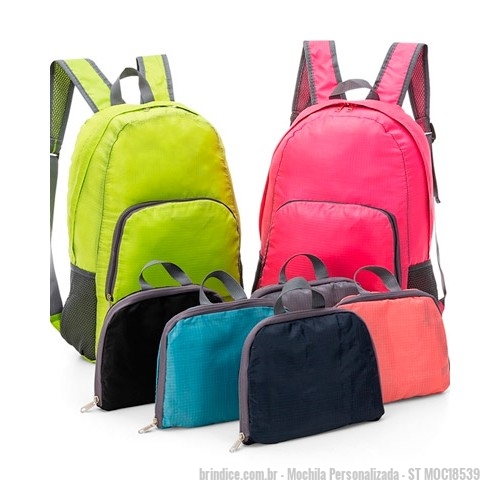 Mochila personalizada - Mochila Personalizada - ST MOC18539 - Mochila Dobrável Impermeável Personalizada, Medidas 44 x 31,5 x 18 cm,Capacidade 25 litros - 142983 - Portal de Brindes Personalizados | Guia Bríndice 38 Anos - Mochila
