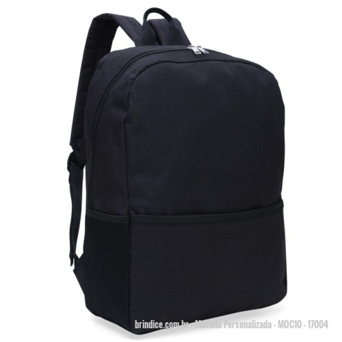 Mochila personalizada - Mochila Personalizada - MOC10 - 17004 - MOCHILA MOC10 - Mochila de poliéster 27 litros com dois compartimentos, sendo o principal com bolso para notebook 156. A mochila possui bolsos laterais em malha e área costada com revestimento espumado. Personalização com gravação digital colorida - 159825 - Portal de Brindes Personalizados | Guia Bríndice 38 Anos - Mochila