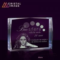 Placa comemorativa de cristal ou vidro