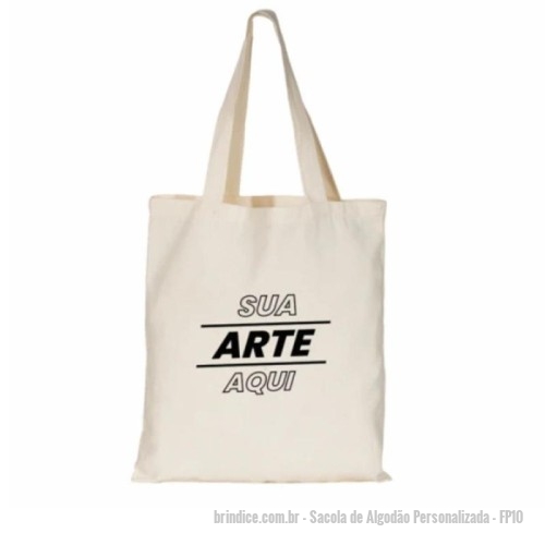 Sacola de Algodão personalizada - Sacola de Algodão Personalizada - FP10 - Apresentamos a Sacola de Algodão G 35x38cm Personalizada, a solução perfeita para quem busca praticidade, estilo e sustentabilidade em um único produto. Ideal para compras, feiras, eventos ou como brinde promocional, essa sacola é a escolha consciente para quem se preocupa com o meio ambiente e com a imagem da sua marca.  Características Algodão ecológico: Fabricada em algodão natural, um material renovável e biodegradável, que contribui para a preservação do meio ambiente. Tamanho ideal: Com dimensões de 35x38cm, oferece espaço suficiente para carregar compras, livros, documentos e outros objetos do dia a dia. Alças internas costuradas: As alças são costuradas na parte interna da sacola, garantindo maior resistência e durabilidade, mesmo com cargas mais pesadas. Personalização exclusiva: Adicione sua marca, logo, arte ou mensagem e transforme a sacola em um brinde único e memorável para seus clientes, colaboradores ou eventos. Vantagens Sustentabilidade: Uma alternativa ecológica às s - 171275 - Portal de Brindes Personalizados | Guia Bríndice 38 Anos - Sacola de Algodão