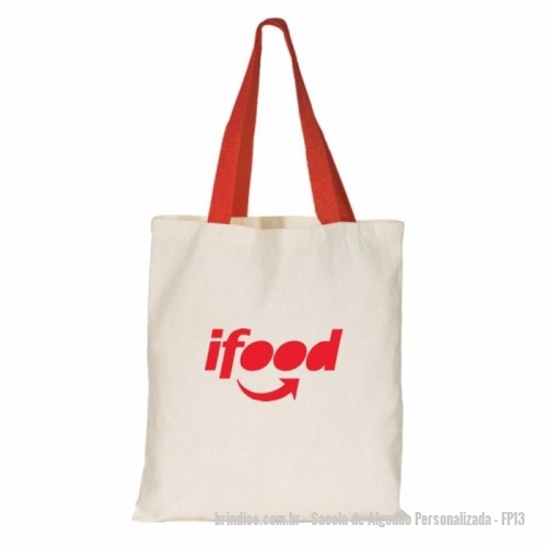 Sacola de Algodão personalizada - Sacola de Algodão Personalizada - FP13 - A Sacola de Algodão com Alça Colorida G é a escolha perfeita para quem procura uma solução prática, elegante e sustentável para o transporte de itens. Feita com 100% algodão de alta qualidade, esta sacola é resistente, durável e ideal para o uso diário, seja para compras, como bolsa de praia, ou para carregar itens pessoais. Com suas generosas dimensões de 35x38cm, ela oferece amplo espaço sem perder a leveza e a comodidade. As alças coloridas adicionam um toque moderno e vibrante ao design da sacola, tornando-a não apenas funcional, mas também estilosa. A opção de personalização é perfeita para empresas que buscam uma forma criativa e ecológica de promover sua marca, além de ser uma excelente escolha para eventos, presentes ou ações promocionais. Características do Produto: Material: 100% Algodão de alta qualidade Tamanho: 35cm de largura x 38cm de altura Cor das Alças: Azul, Azul Marinho, Preto, Verde, Vermelho Personalização: Possível (ideal para personalizar com logo, texto ou i - 171280 - Portal de Brindes Personalizados | Guia Bríndice 38 Anos - Sacola de Algodão
