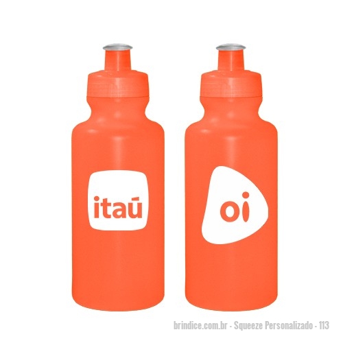 Squeeze personalizado - Squeeze Personalizado - 113 - Squeeze de PE resistente e flexível, tampa rosqueável em PP e bico em PVC cristal. Acabamento e vedação impecável. Capacidade de 550ml - 175138 - Portal de Brindes Personalizados | Guia Bríndice 38 Anos - Squeeze