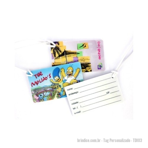 Tag personalizado - Tag Personalizado - TDI03 - Tag de mala emborrachado - 67343 - Portal de Brindes Personalizados | Guia Bríndice 38 Anos - Tag