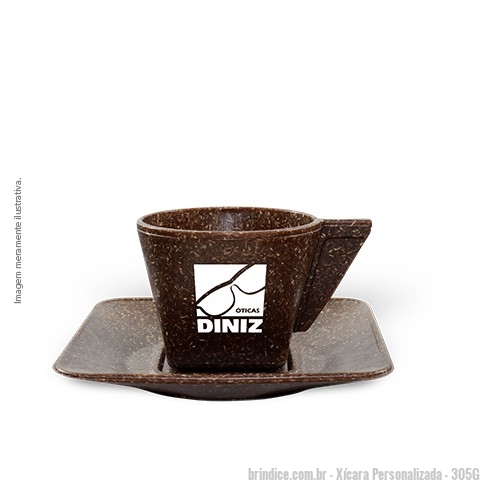 Xícara personalizada - Xícara Personalizada - 305G - Xícara com Pires feita com 50% de Fibra de Coco ou Fibra de Madeira de reflorestamento. Design exclusivo do Grupo BB, esse produto é uma novidade no mercado de brinde em plástico. É resistente a microondas e a máquina de lavar.   Produto premiado 2 vezes nos Estados Unidos como verdadeiramente sustentável! - 175012 - Portal de Brindes Personalizados | Guia Bríndice 38 Anos - Xícara